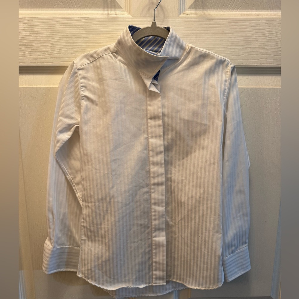 Beacon Hill Equestrian Horse Show Shirt. Girls 8. White. Button down.